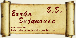 Borka Dejanović vizit kartica